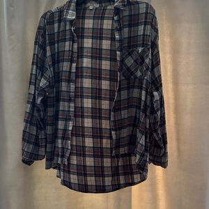 Plaid Button-Up Shirt